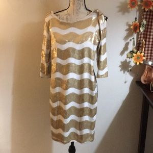 Gold and white dress